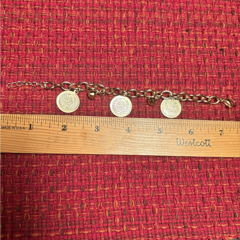Coin Charm Bracelet with Beads - 18k Gold Plated - Picture 7 of 7
